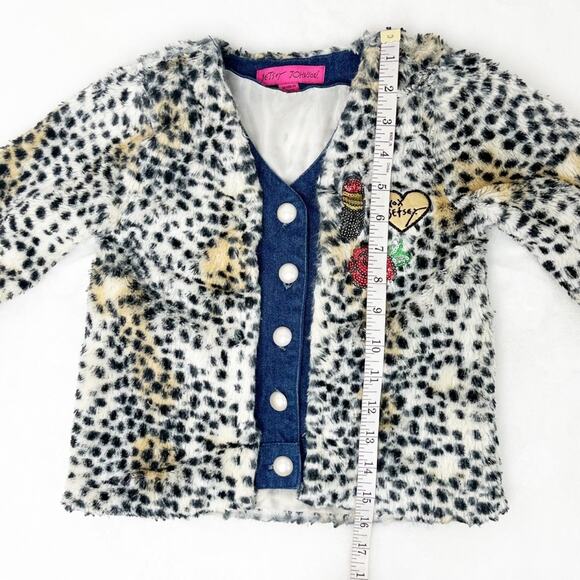 Betsey Johnson Toddler Faux Fur Coat Jacket Cheetah Leopard Cozy Designer Size 5 - Picture 9 of 9